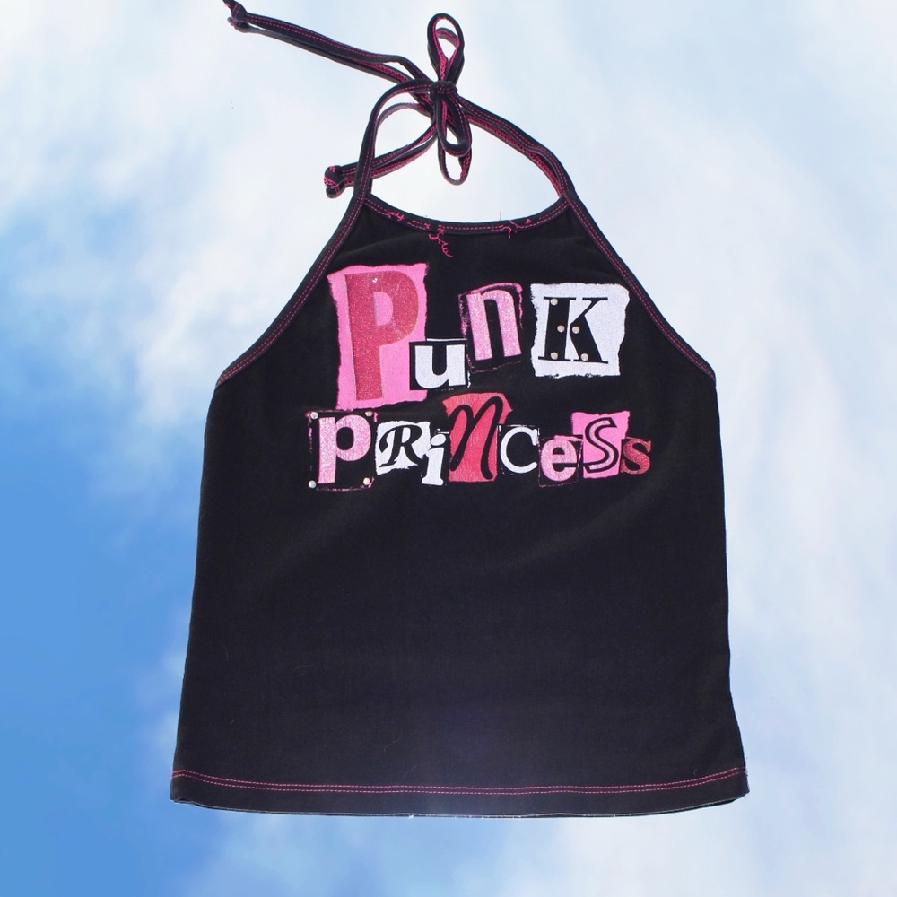 Early 2000s VTG “PUNK Princess “ sassy halter tank top